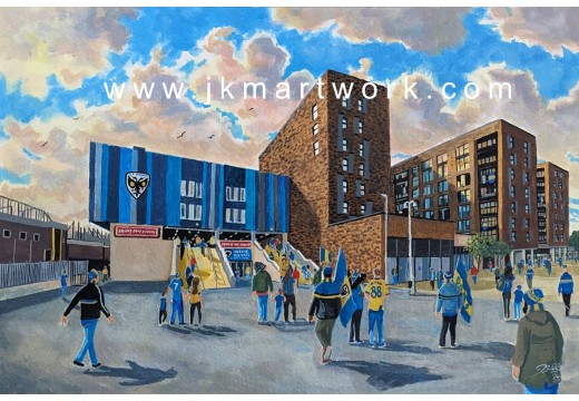 Plough Lane New Stadium 'Going to the Match' Fine Art Print - AFC Wimbledon